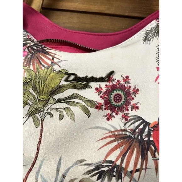 Desugual Rotterdam New Tropic Shoulder Bag Purse Tote Floral Bird Print EUC - Picture 3 of 8